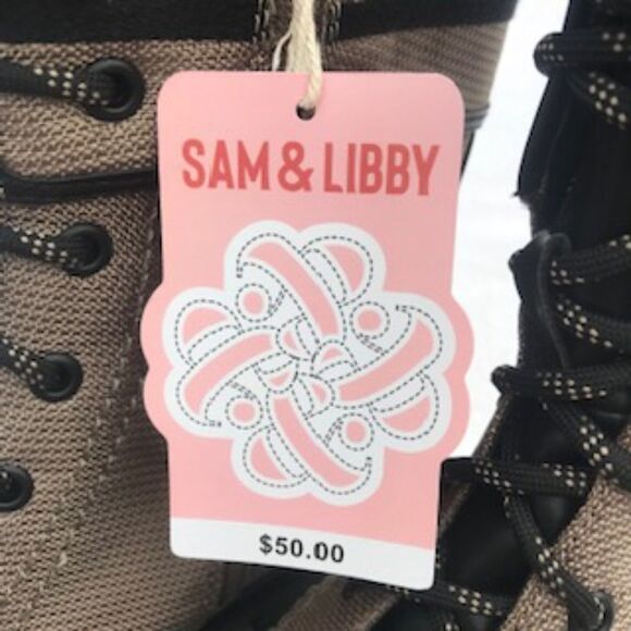 Combat Boots Stella Embroidered . Women's Size: 8 . Sam & Libby . New in Box - Picture 5 of 7